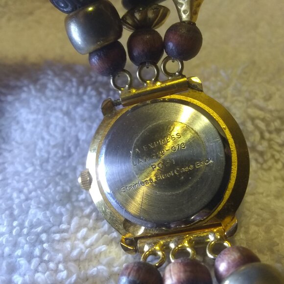 LA Express Quartz Watch Multi-Color Beads Gold Frame New Battery Women Great - Picture 11 of 11